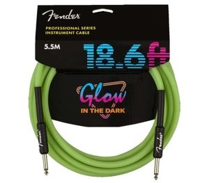 Кабель инструментальный Fender Cable Professional Series 18.6' Glow in Dark Green