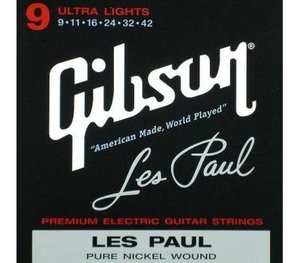 Струни для електрогітари GIBSON SEG-LES Les Paul Premium Electric Guitar Strings 9-42 ULTRA-LIGHT