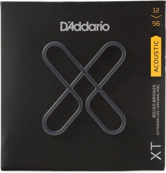 Струни для акустичної гітари D'ADDARIO XTABR1256 XT 80/20 Bronze Light Top/Medium Bottom (12-56)