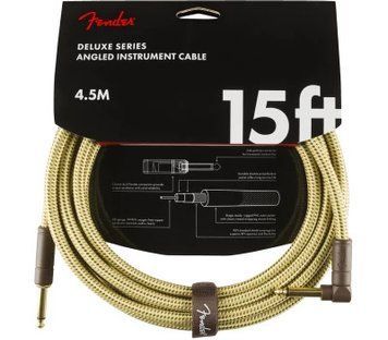 Кабель інструментальний FENDER CABLE DELUXE SERIES 15' ANGLED TWEED