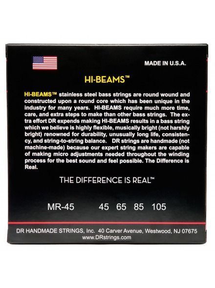 Струны для бас-гитары DR Strings HI-Beam Bass - Medium (45-105)
