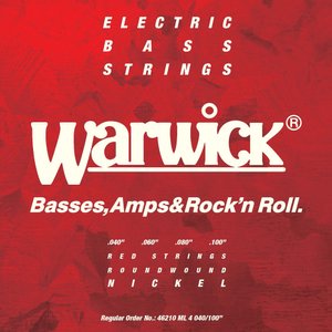 Струны для бас-гитары WARWICK 46210 RED Nickel Plated Medium Light 4-String (40-100)