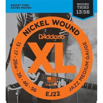 Струни для електрогітари D'ADDARIO EJ22 XL Nickel Wound Jazz Medium (13-56)