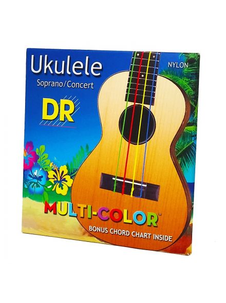 Струны для укулеле DR Strings Multi-Color Ukulele Soprano/Concert