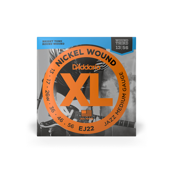 Струни для електрогітари D'ADDARIO EJ22 XL Nickel Wound Jazz Medium (13-56)