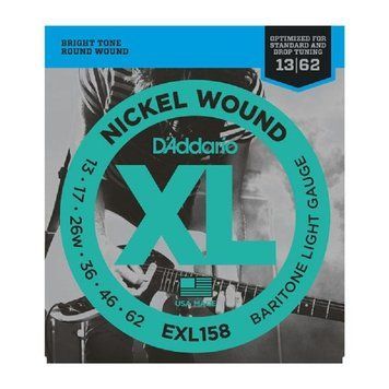 Струни для електрогітари D'ADDARIO EXL158 XL Nickel Wound Baritone Light (13-62)