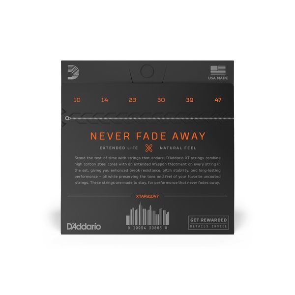 Струни для акустичної гітари D'ADDARIO XTAPB1047 XT Phosphor Bronze Extra Light (10-47)