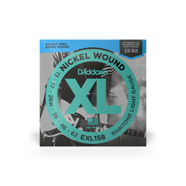 Струни для електрогітари D'ADDARIO EXL158 XL Nickel Wound Baritone Light (13-62)