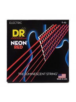 Струни для електрогітари DR Strings Neon Red Electric - Light Heavy (9-46)