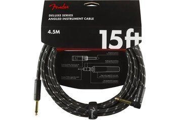 Кабель инструментальный Fender Cable Deluxe Series 15' Angled Black Tweed