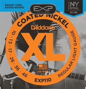 Струны для электрогитары D'ADDARIO EXP110 EXP Coated Nickel Regular Light (10-46)