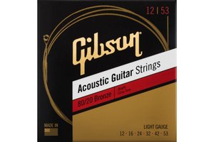 Струны для акустической гитары Gibson SAG-BRW12 80/20 Bronze Acoustic Guitar Strings Light