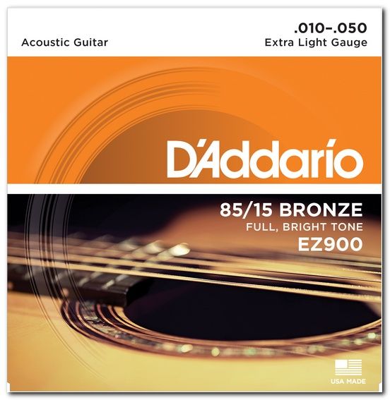 Струны для акустической гитары D'ADDARIO EZ900 85/15 Bronze Extra Light (10-50)