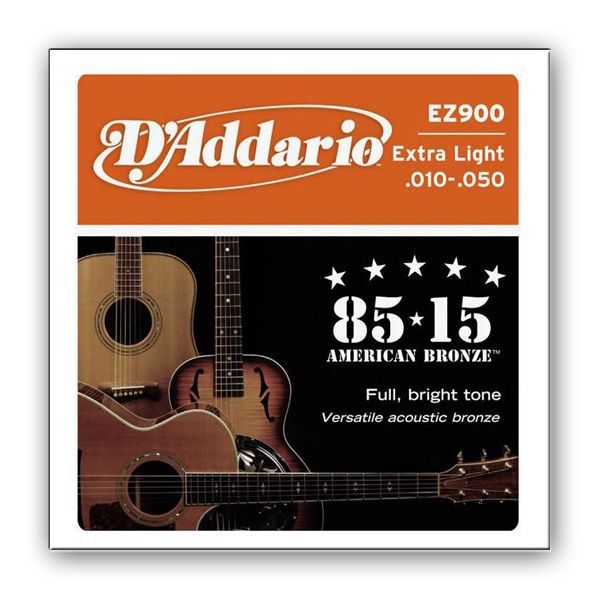 Струни для акустичної гітари D'ADDARIO EZ900 85/15 Bronze Extra Light (10-50)