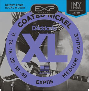 Струни для електрогітари D'ADDARIO EXP115 EXP Coated Nickel Blues/Jazz Rock (11-49)