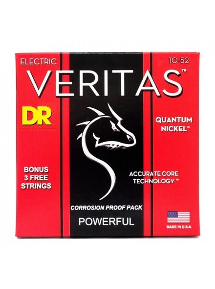 Струни для електрогітари DR Strings Veritas Coated Core Electric Guitar Strings - Medium to Heavy (10-52)