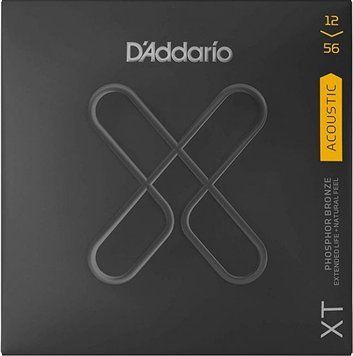 Струни для акустичної гітари D'ADDARIO XTAPB1256 XT Phosphor Bronze Light Top/Medium Bottom (12-56)