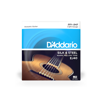 Струни для акустичної гітари D'ADDARIO EJ40 SILK & Steel Folk REGULAR Light (11-47)