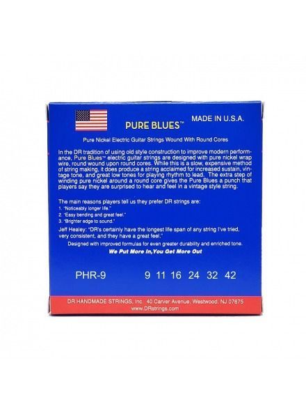 Струни для електрогітари DR Strings Pure Blues Electric Guitar Strings - Light (9-42)