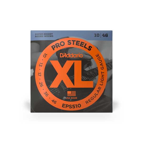 Струны для электрогитары D'ADDARIO EPS510 XL ProSteels Regular Light (10-46)