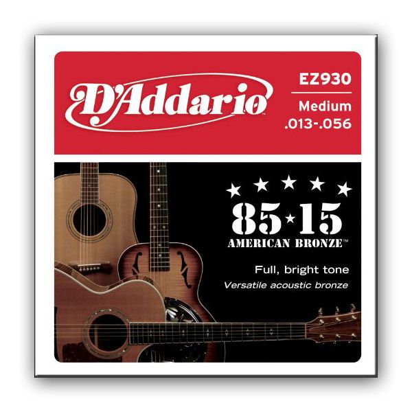 Струни для акустичної гітари D'ADDARIO EZ930 85/15 Bronze Medium (13-56)