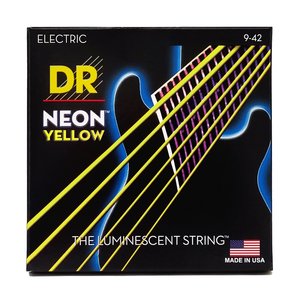 Струни для електрогітари DR Strings Neon Yellow Electric - Light (9-42)