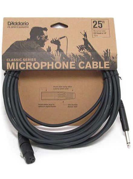 Кабель D'ADDARIO PW-CGMIC-25 Classic Series Microphone Cable (7.5m)