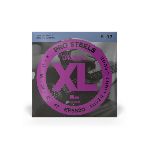 Струны для электрогитары D'ADDARIO EPS520 XL ProSteels Super Light (09-42)