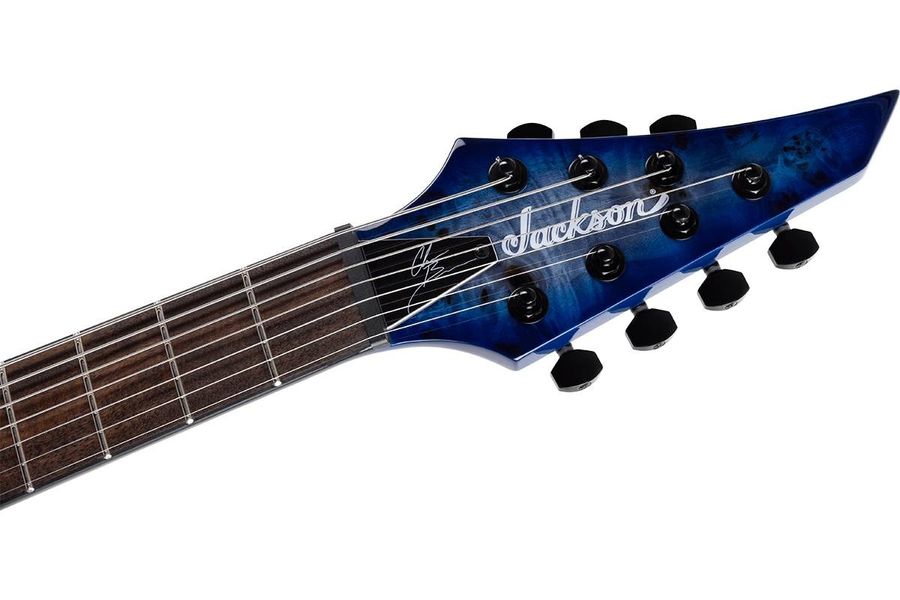 Електрогітара Jackson Pro Signature Chris Broderick Soloist HT7P Gloss Transparent Blue