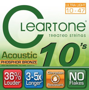 Струни для акустичної гітари CLEARTONE 7410 Acoustic Phosphor Bronze Ultra Light (10-47)