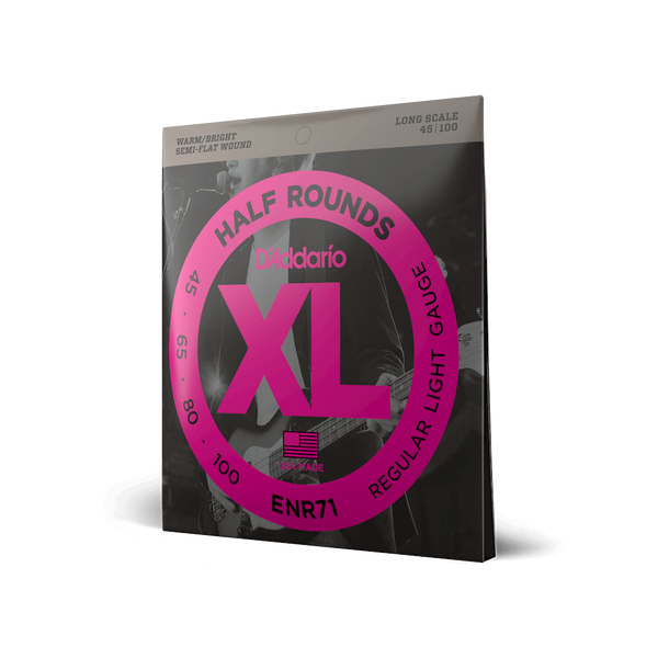 Струны для бас-гитары D'ADDARIO ENR71 XL Half Rounds Bass Regular Light (45-100)
