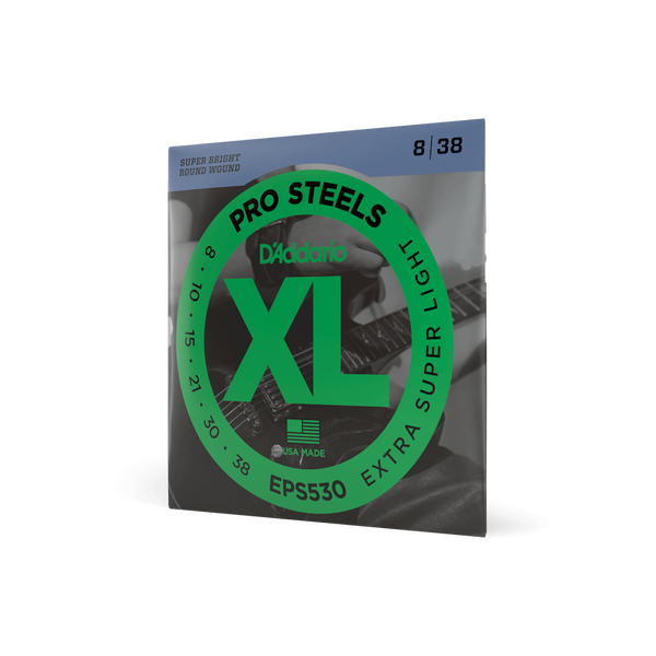 Струни для електрогітари D'ADDARIO EPS530 XL ProSteels Extra Super Light (08-38)