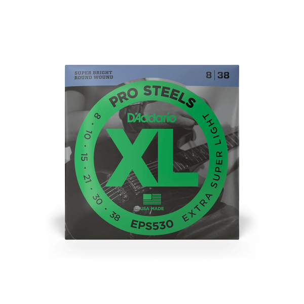 Струны для электрогитары D'ADDARIO EPS530 XL ProSteels Extra Super Light (08-38)