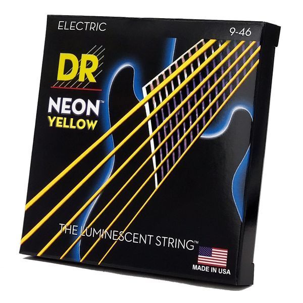 Струни для електрогітари DR Strings Neon Yellow Electric - Light Heavy (9-46)