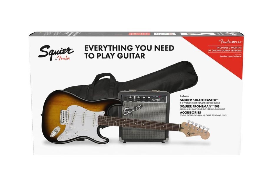 Гитарный набор Squier by Fender Stratocaster Pack LR Brown Sunburst Gig Bag 10G - 230V