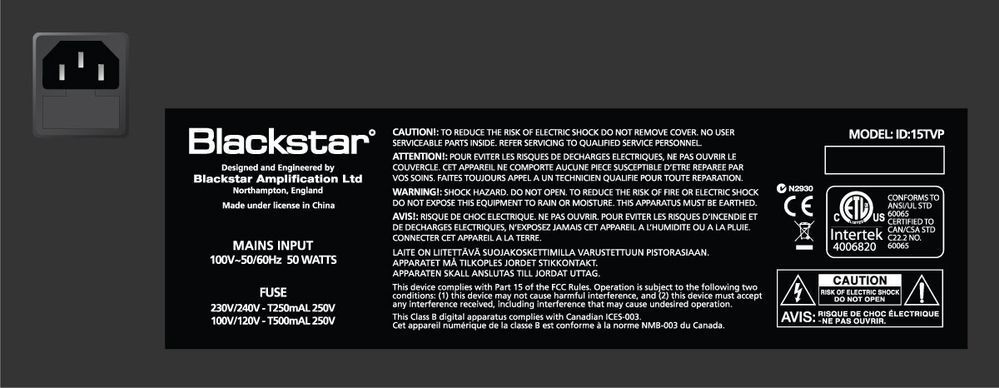 Комбопідсилювач Blackstar ID 15 TVP