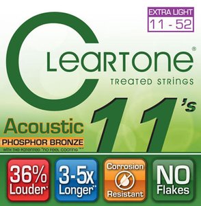 Струны для акустической гитары CLEARTONE 7411 Acoustic Phosphor Bronze Extra Light (11-52)