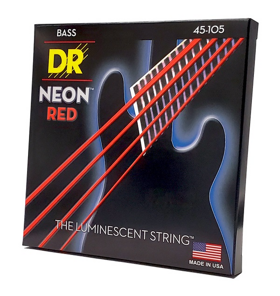 Струны для бас-гитары DR Strings NEON Red Bass - Medium (45-105)
