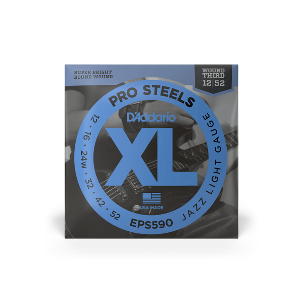 Струни для електрогітари D'ADDARIO EPS590 XL ProSteels Jazz Light (12-52)