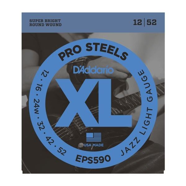 Струны для электрогитары D'ADDARIO EPS590 XL ProSteels Jazz Light (12-52)