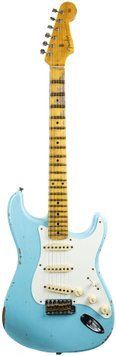 Электрогитара FENDER CUSTOM SHOP 1957 STRATOCASTER RELIC FADED AGED DAPHNE BLUE