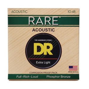 Струни для акустичної гітари DR Strings Rare Acoustic Phosphor Bronze - Extra Light (10-48)