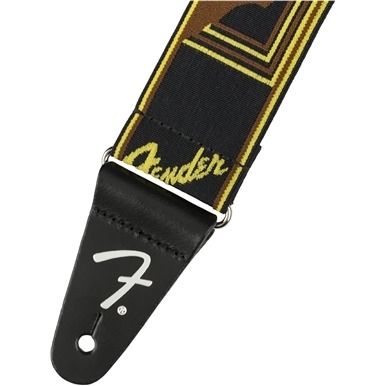 Ремень гитарный Fender 2" Weightless Monogrammed Black/Yellow/Brown
