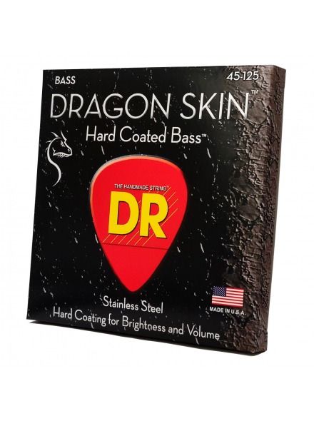 Струни для бас-гітари DR Strings Dragon Skin Bass 5-String - Medium (45-125)