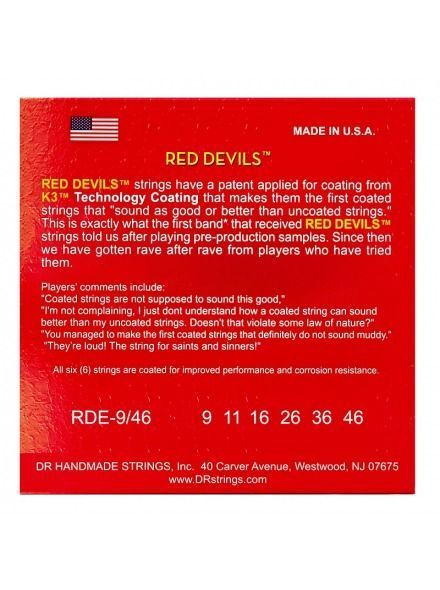 Струны для электрогитары DR Strings Red Devils Electric - Light Heavy (9-46)