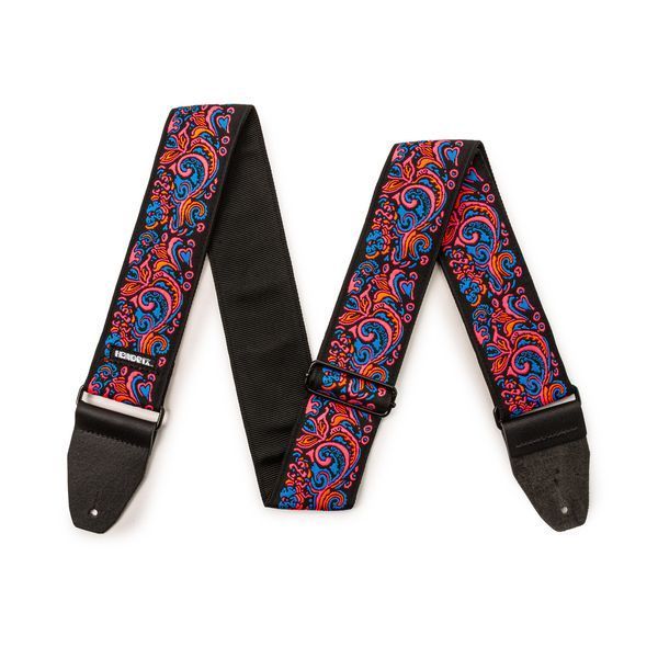 Гитарный ремень DUNLOP JIMI HENDRIX BLACKLIGHT LOVE DROPS PINK STRAP