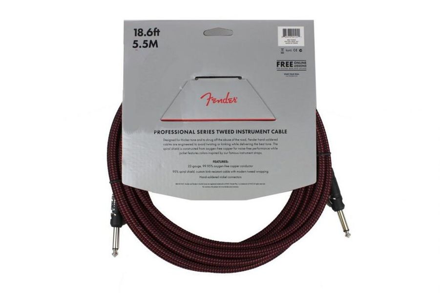 Кабель інструментальний Fender Cable Professional Series 18.6' Red Tweed