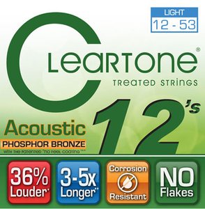 Струни для акустичної гітари CLEARTONE 7412 Acoustic Phosphor Bronze Light (12-53)