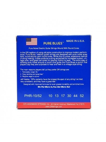 Струни для електрогітари DR Strings Pure Blues Electric Guitar Strings - Medium to Heavy (10-52)