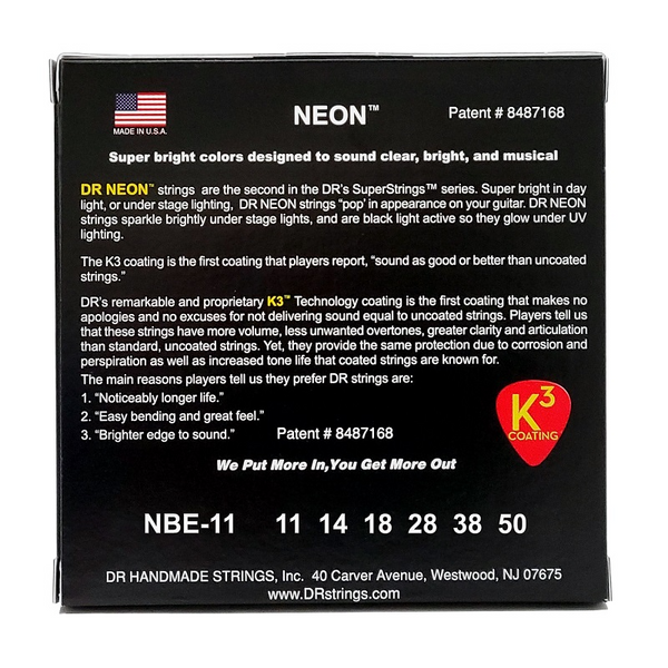 Струни для електрогітари DR Strings NEON Blue Electric - Heavy (11-50)